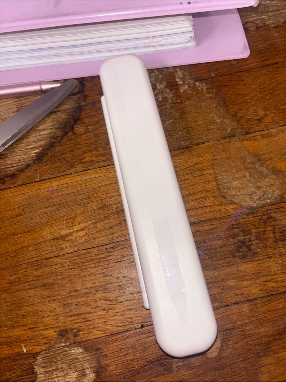 Pink and white Apple Pencil holder or iPad pencil holder/case